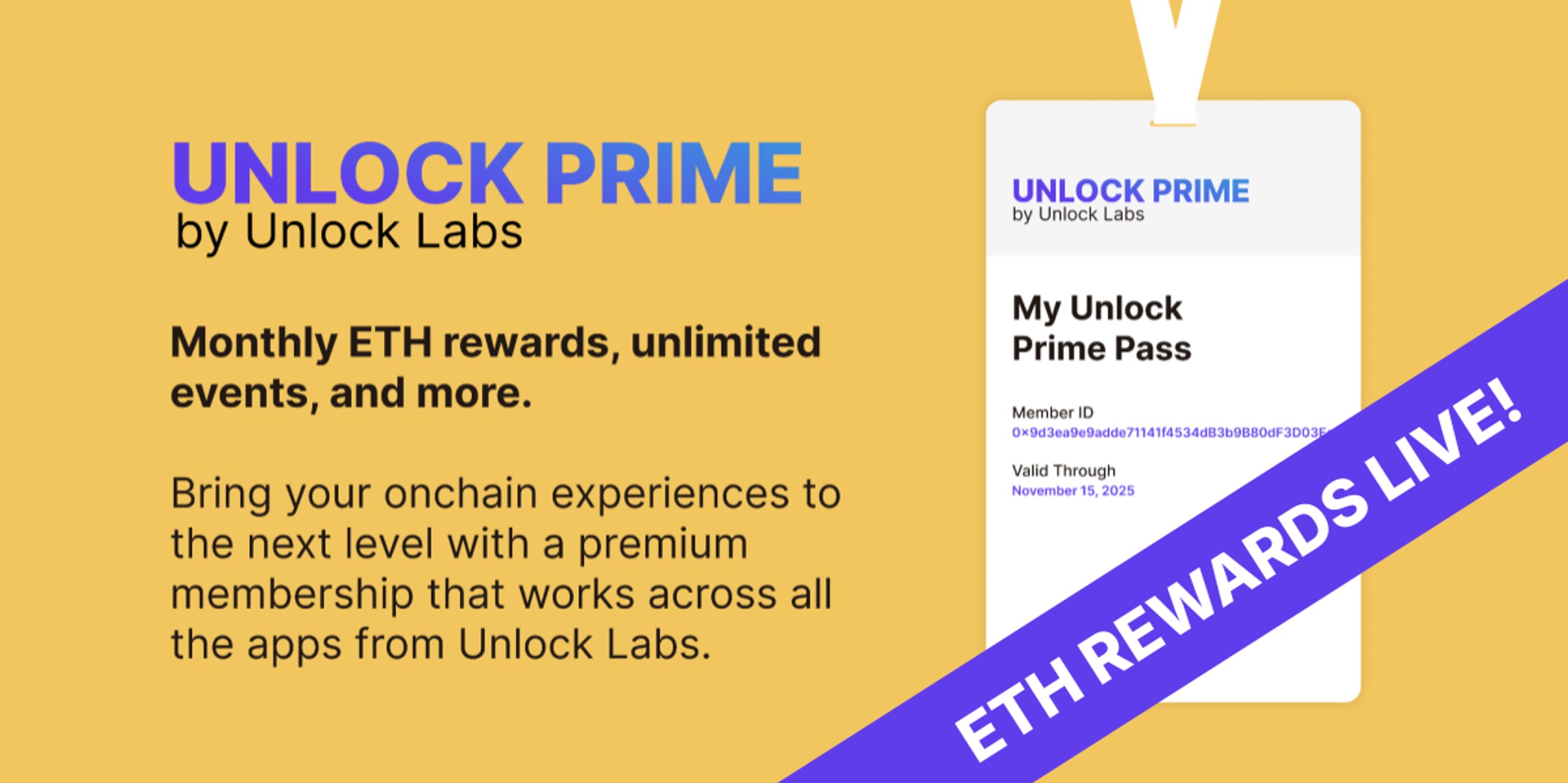 Time to Start Claiming Your Unlock Prime ETH Rewards!